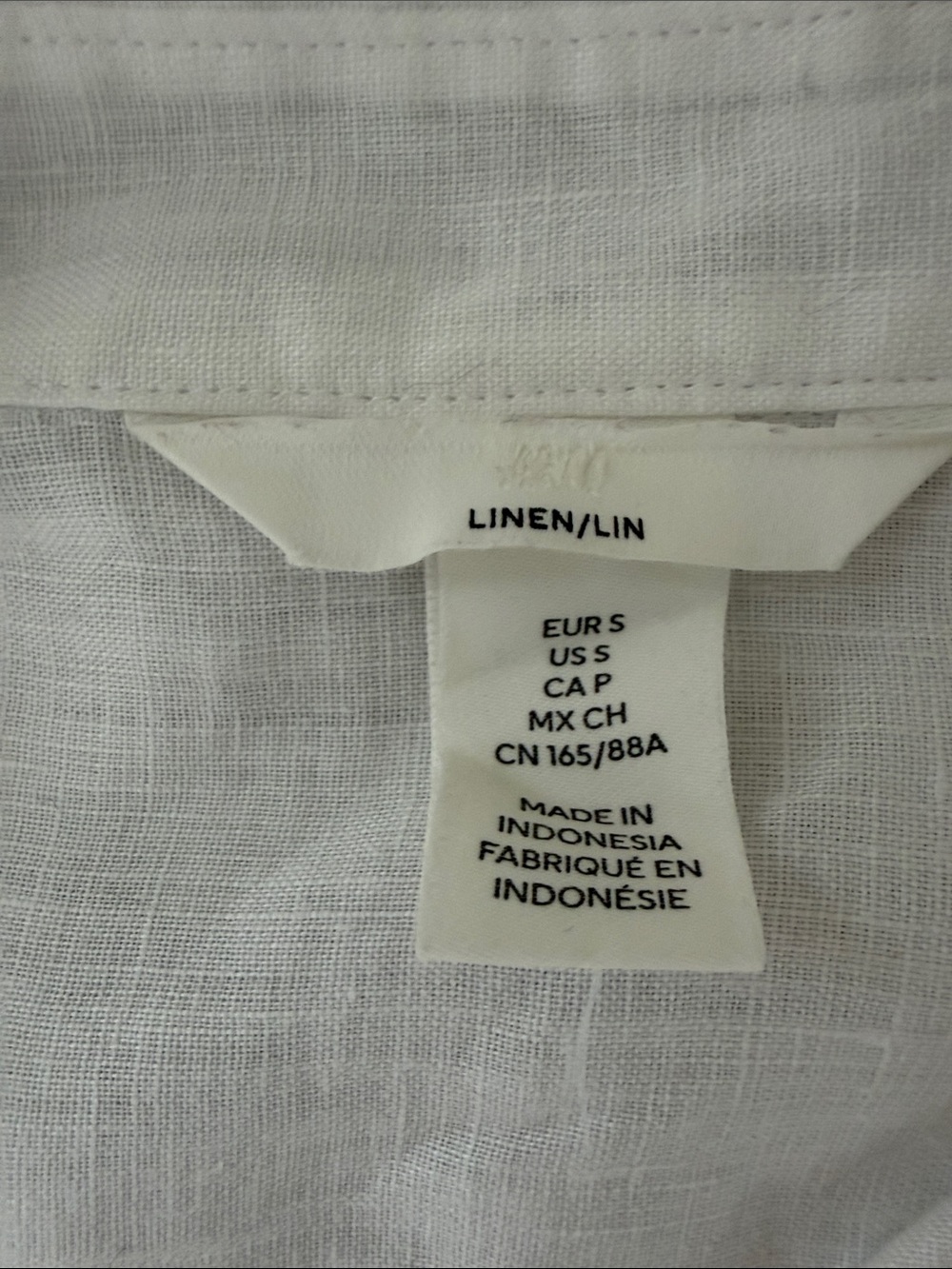 H&M White Linen Women's Button-Down Shirt - Picture 6 of 7